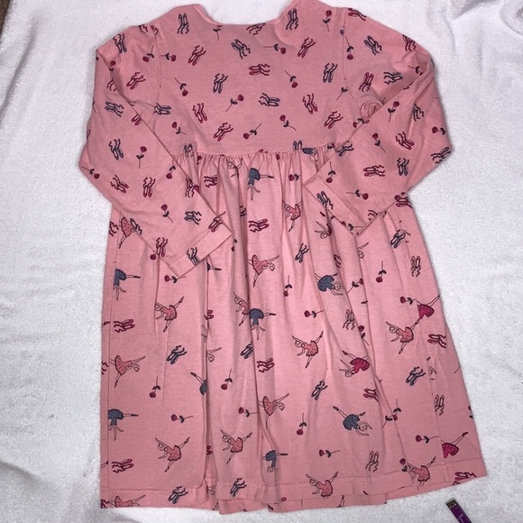 Painting red rhinos pink ballerina 100% cotton dress and leggings size 6/7 - Picture 4 of 11